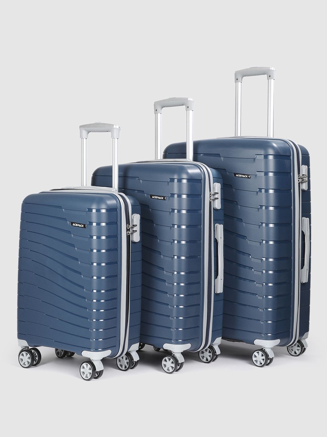 V By Verage Set of 3 Starlink 360 Degree Rotation Hard Trolley Bags-picture-10