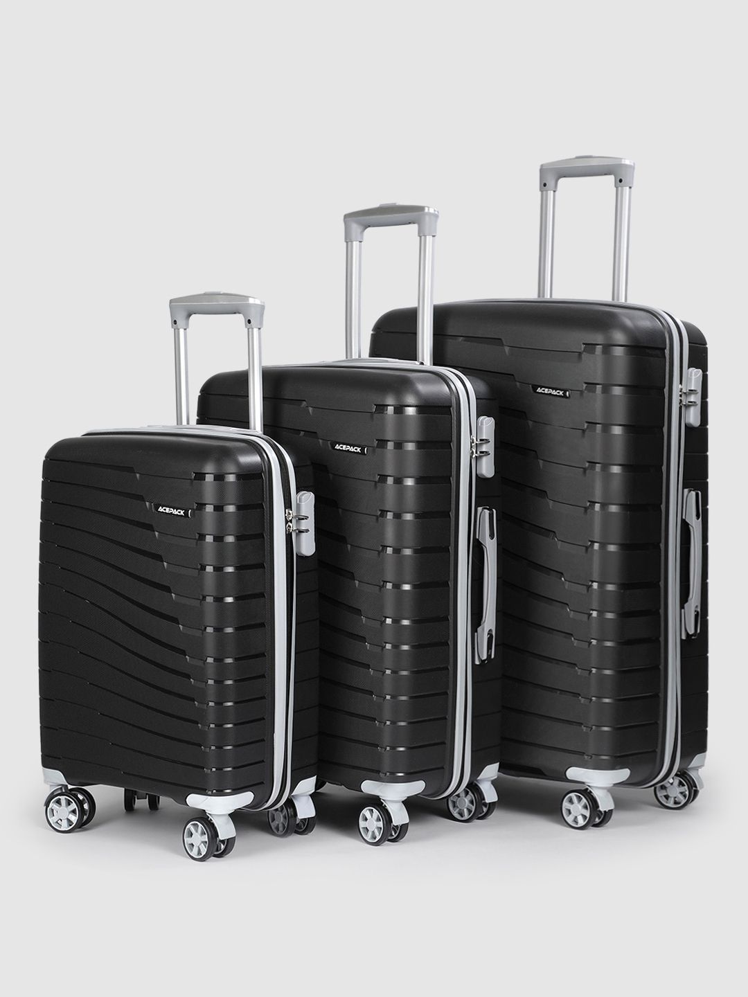 V By Verage Set of 3 Starlink 360 Degree Rotation Hard Trolley Bags-picture-58