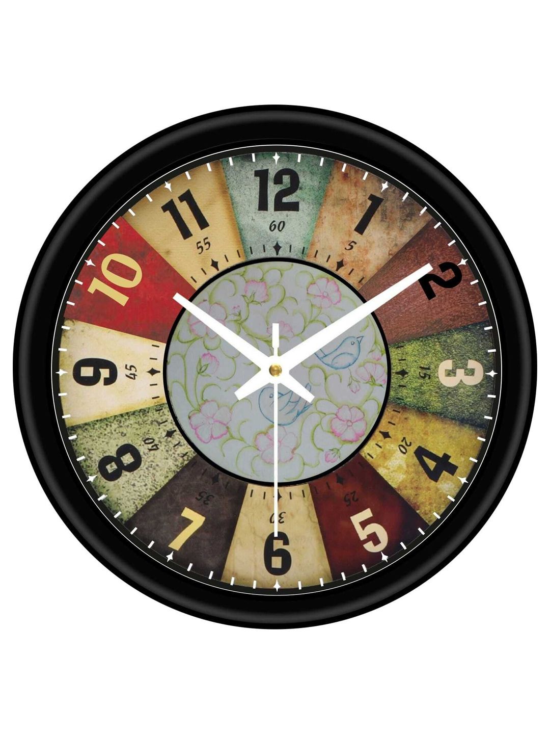 Arpita Crafts Black Printed Traditional Wall Clock-image-5