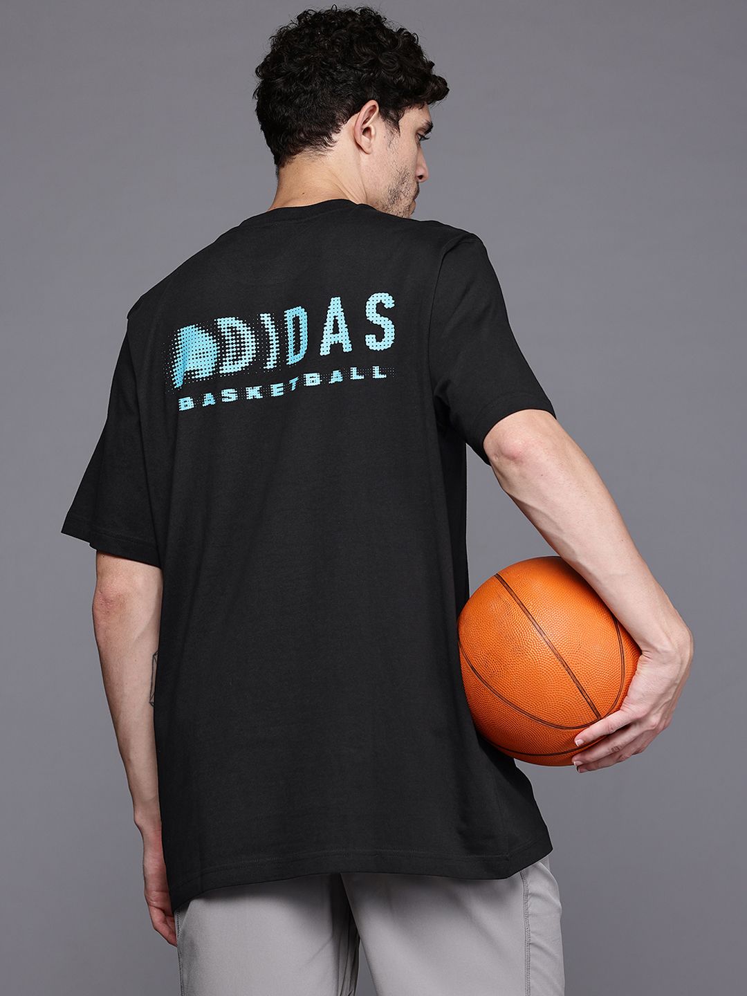 ADIDAS Brand Logo Print Oversized Cotton Basketball T-shirt-picture-11