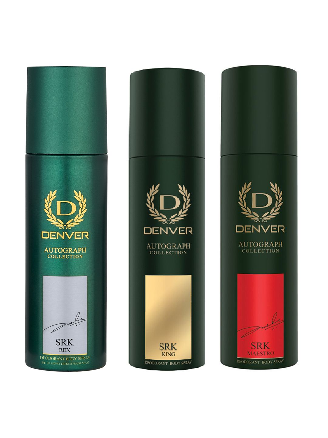 Denver Men Set Of 3 SRK Rex, Maestro & King Autograph Deodorants- 140 ml Each-image-48