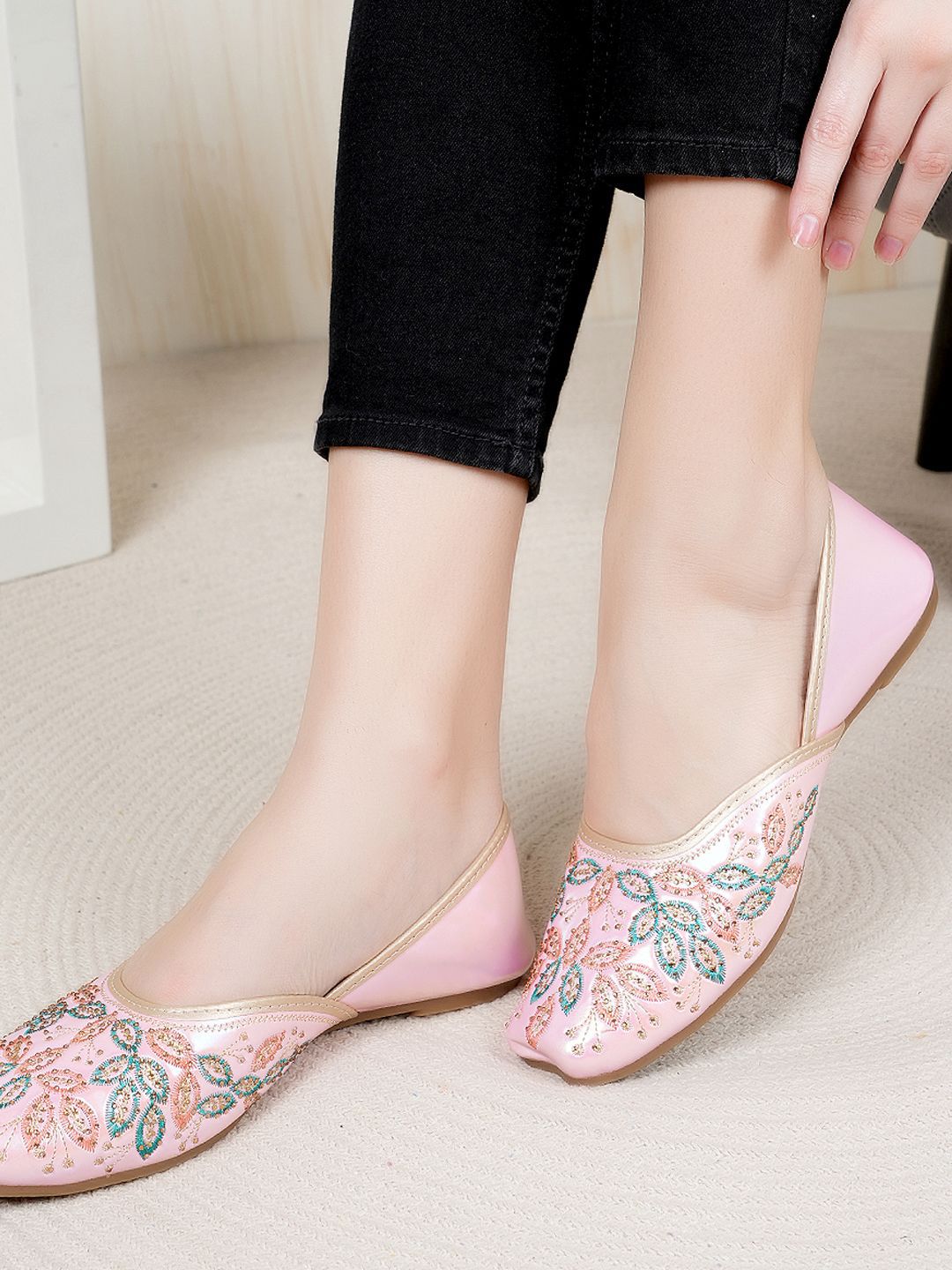 Anouk Women Embellished Round Toe Mojaris-picture-36