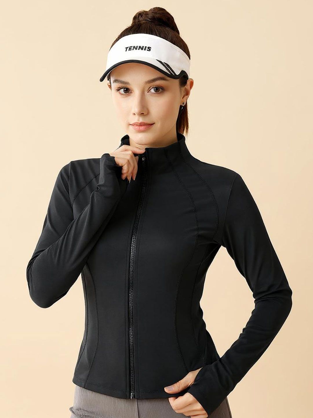 HRX by Hrithik Roshan Women Stand Collar Solid Casual Sporty Jacket