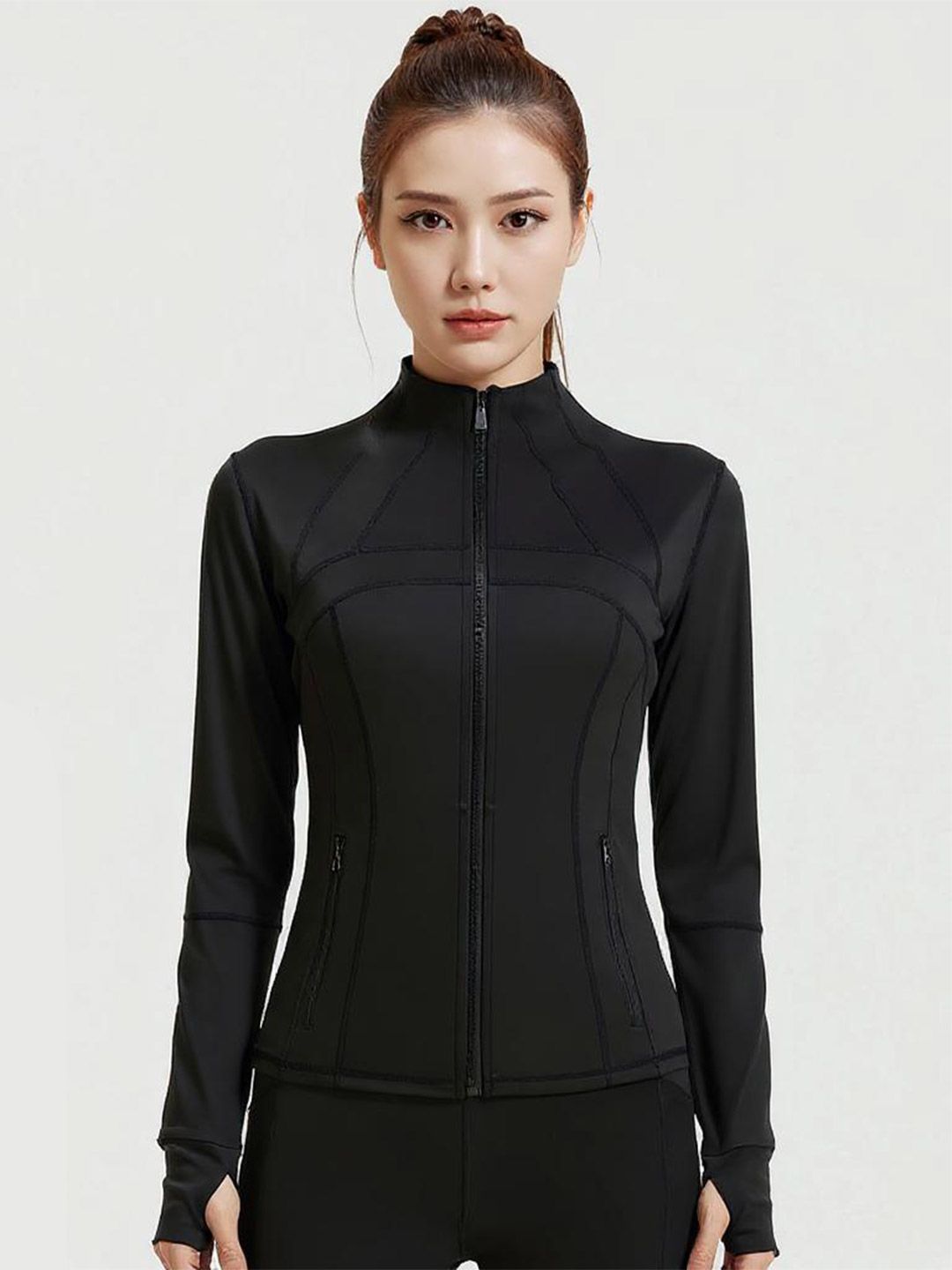 HRX by Hrithik Roshan Women Mock Collar Solid Sporty Jacket