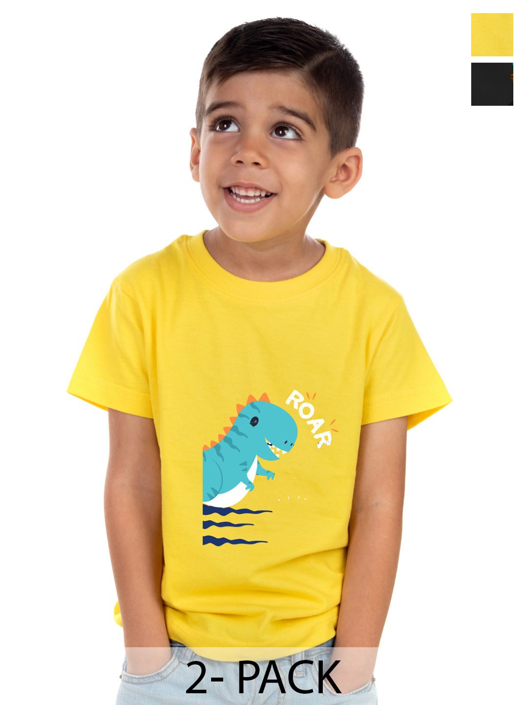 BAESD Pack Of 2 Graphic Printed Round Neck Cotton T-Shirts-picture-56