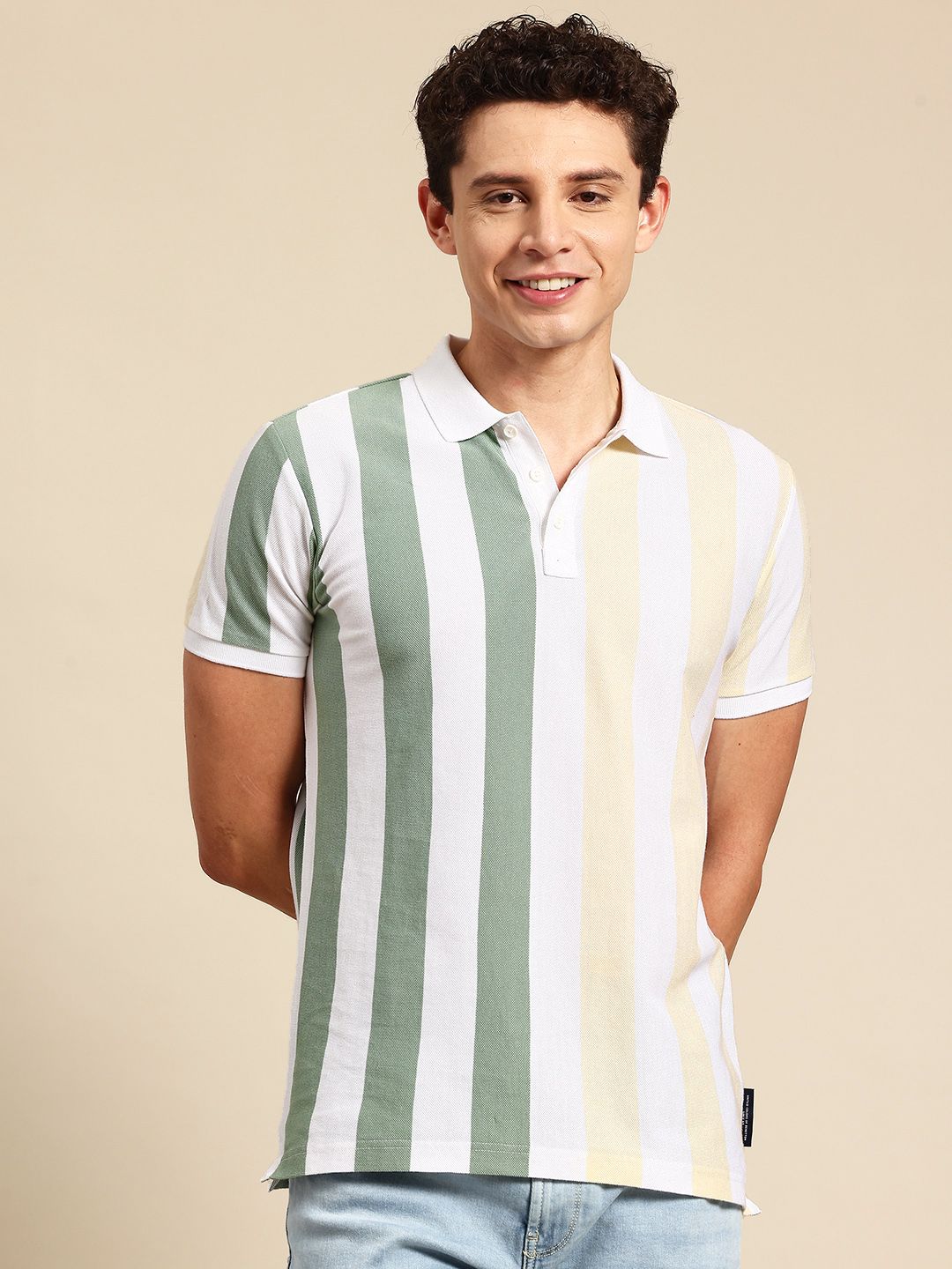 United Colors of Benetton Striped Polo Collar Pure Cotton T-shirt-image-6