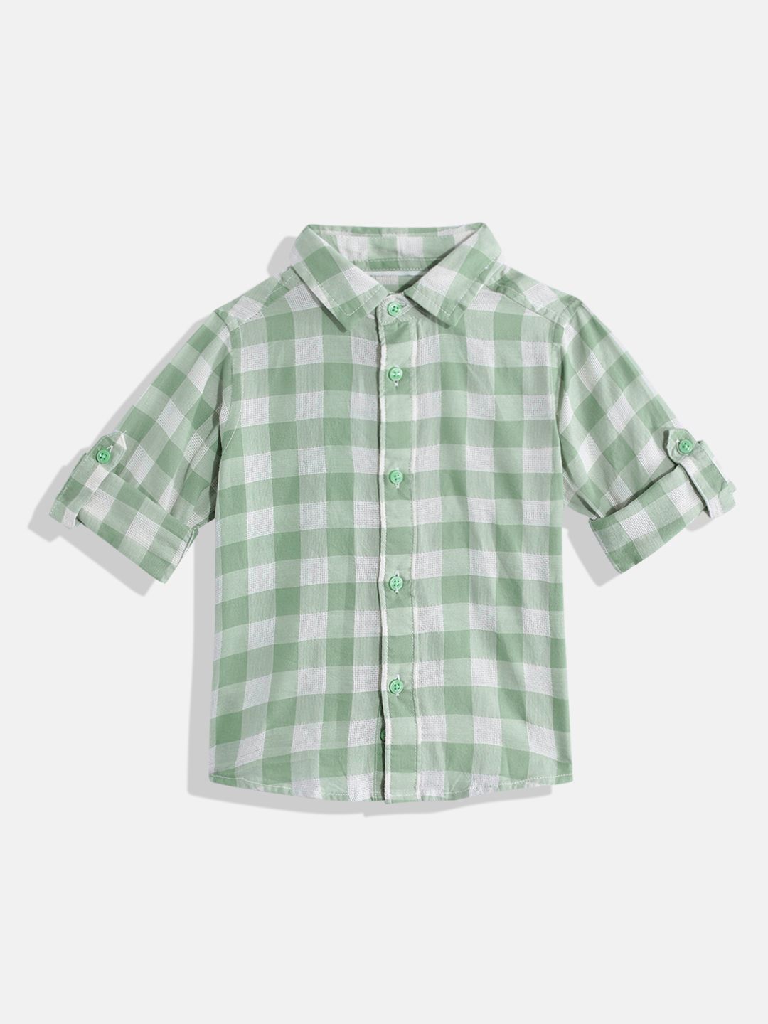 United Colors of Benetton Boys Cotton Windowpane Checked Casual Shirt-picture-52
