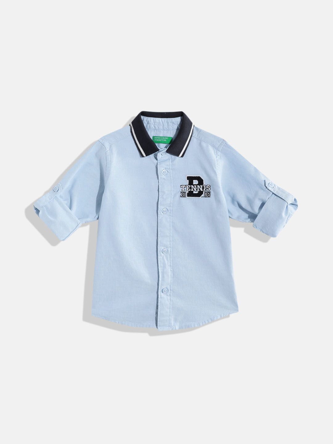 United Colors of Benetton Boys Brand Logo Printed Cotton Casual Shirt