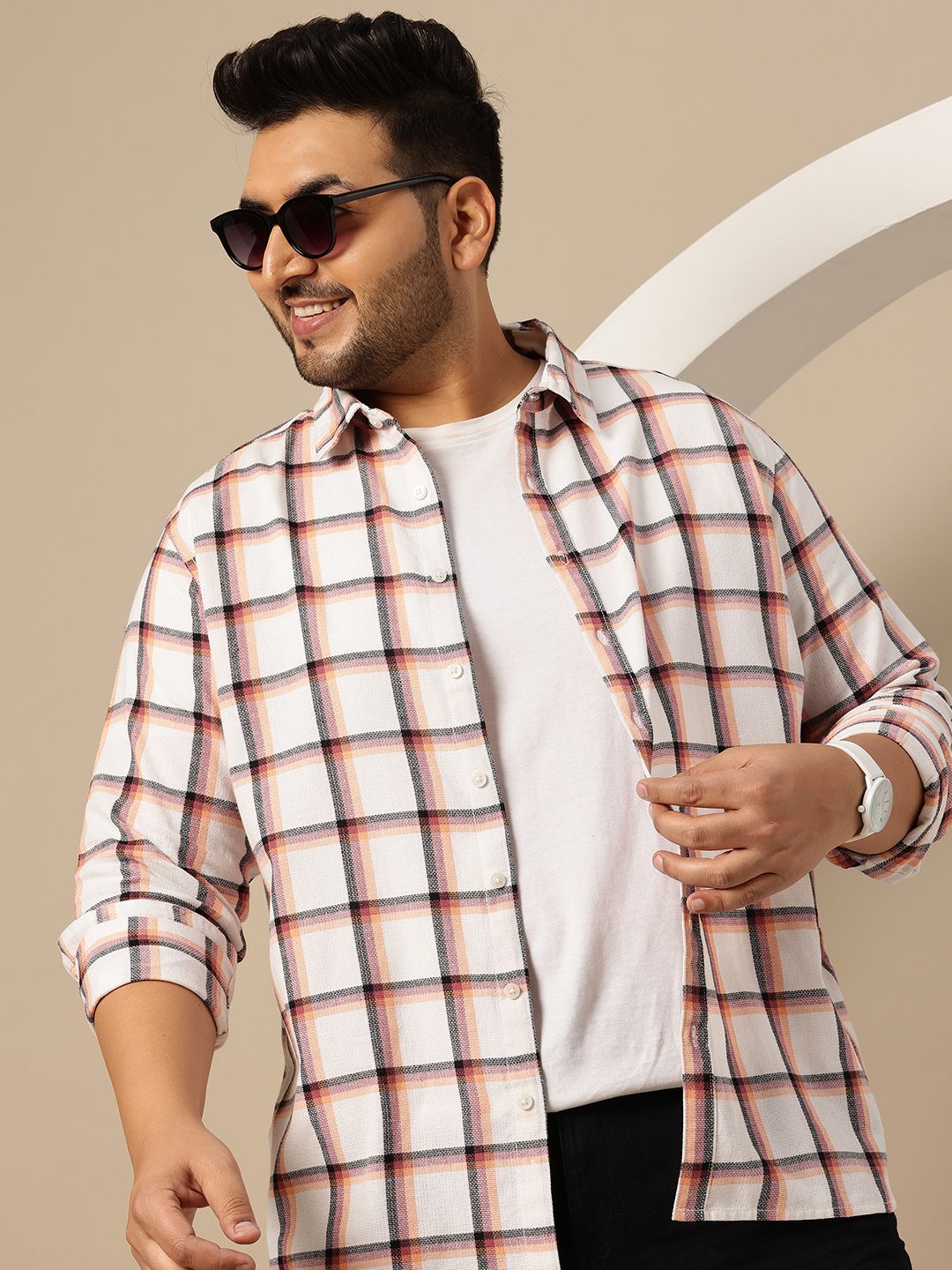 Sztori Men Plus Size Checked Casual Shirt-picture-27