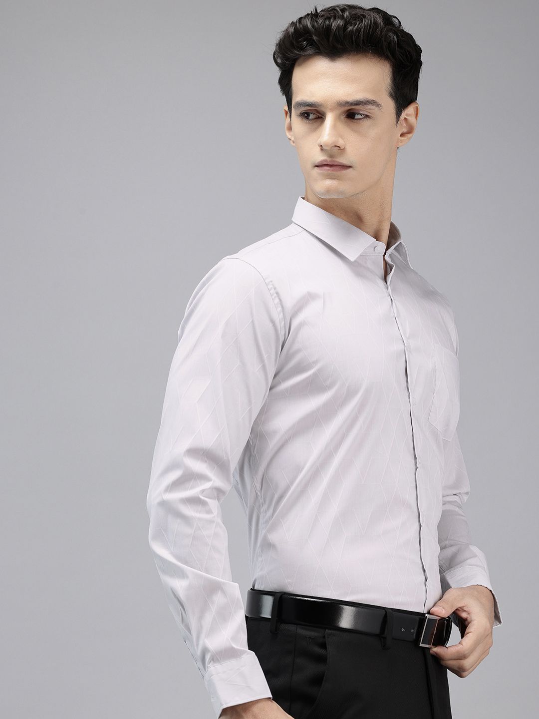 Van Heusen Slim Fit Geometric Self Design Formal Shirt-picture-27