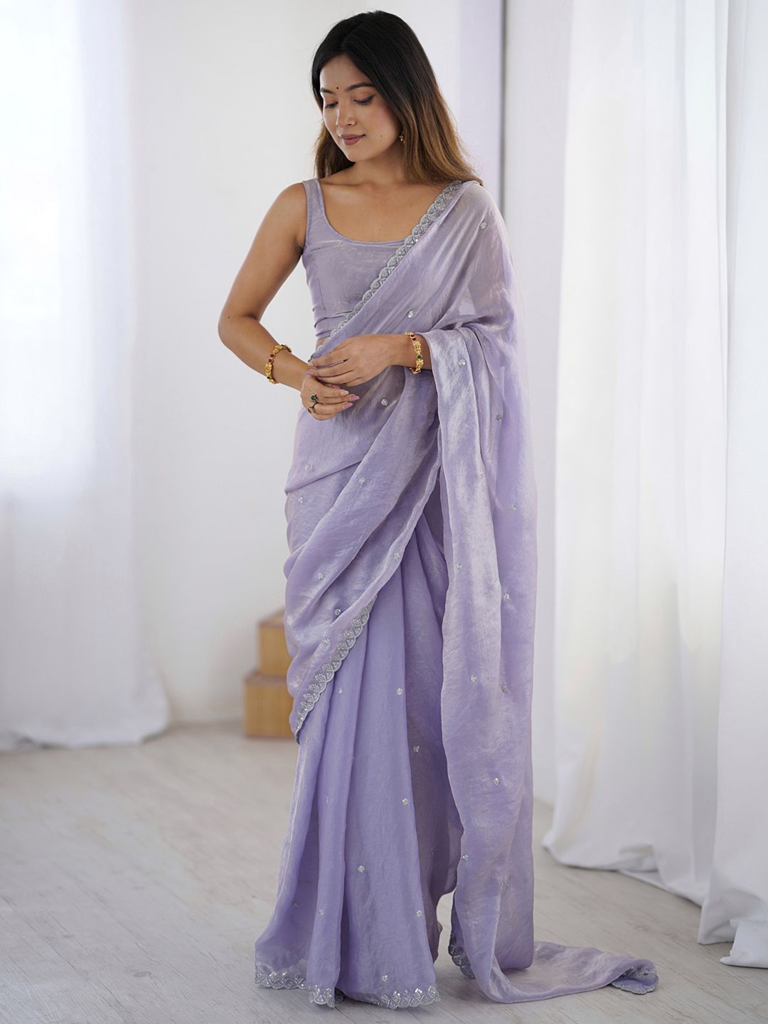 Anouk Women Embellished Sequinned Tissue Saree-picture-57