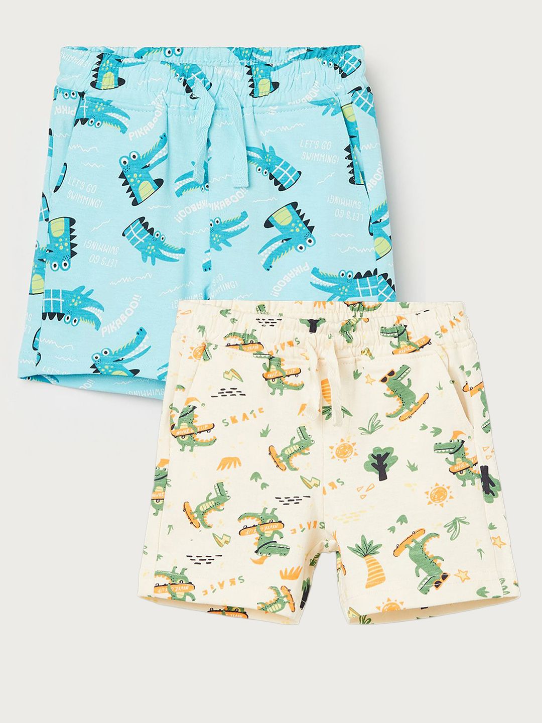 Juniors by Lifestyle Boys Pack Of 2 Printed Pure Cotton Shorts-picture-39