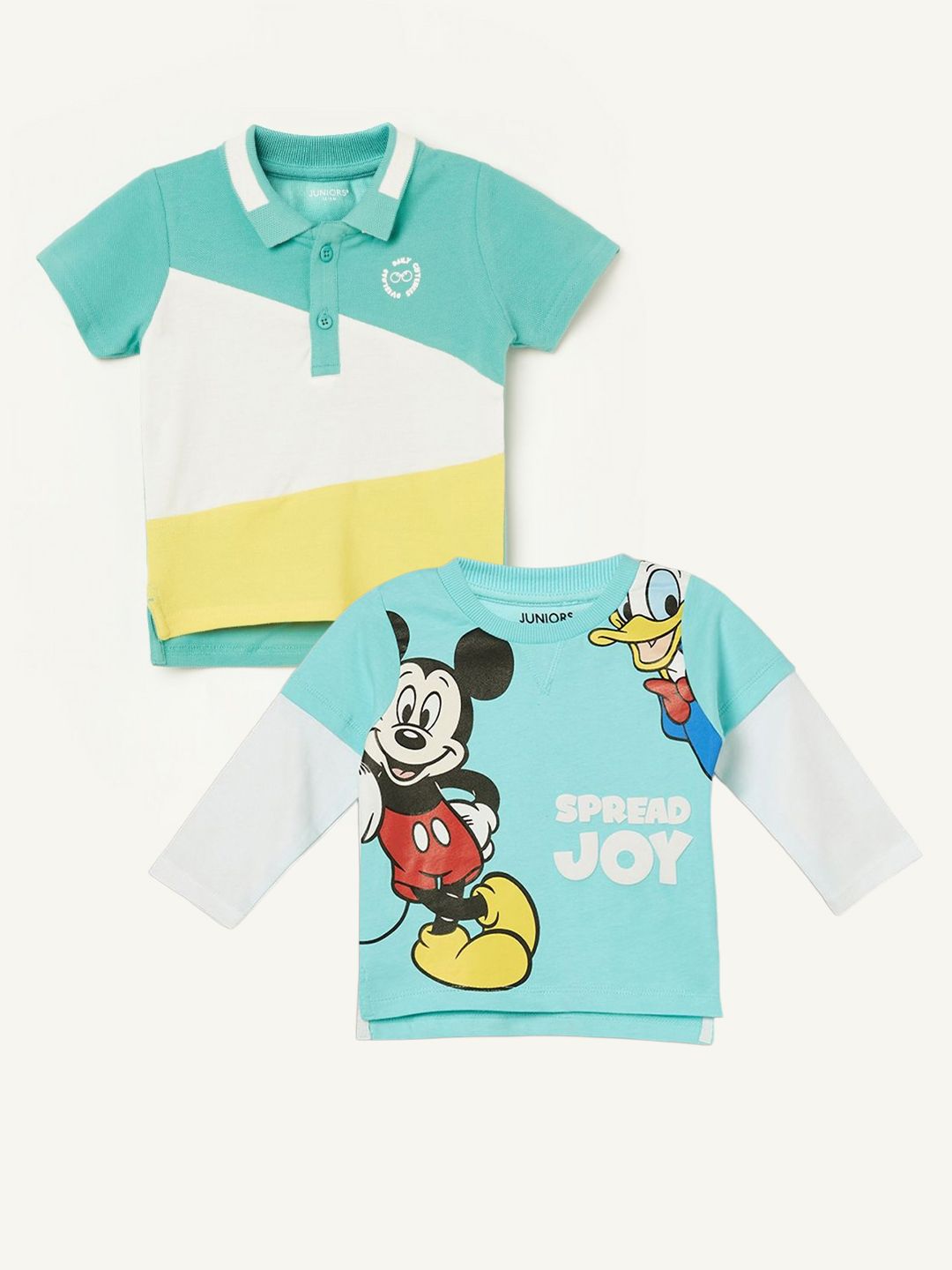 Juniors by Lifestyle Boys Pack Of 2 Mickey & Friends Printed Cotton T-shirt-picture-30