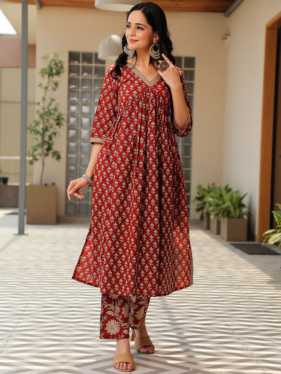 Libas Women Ethnic Motifs Printed Kurta with Trousers-picture-36