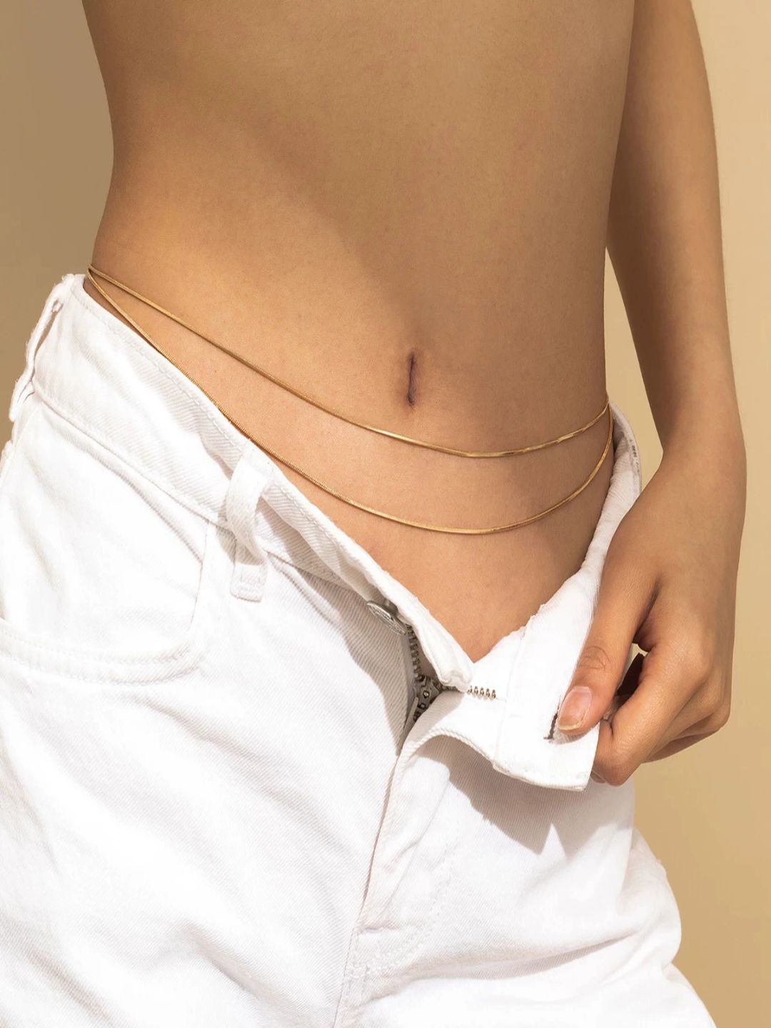 AQUASTREET 18K Gold Plated Anti-Tarnish Two Layered Long Waist Chain-picture-45