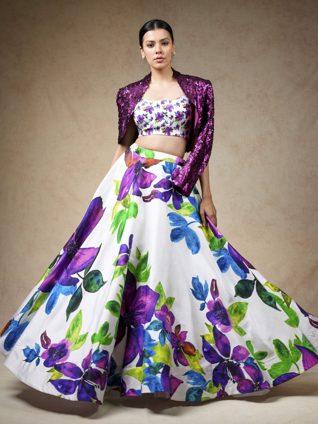 THETAA Printed Ready to Wear Lehenga Choli With Jacket-picture-22