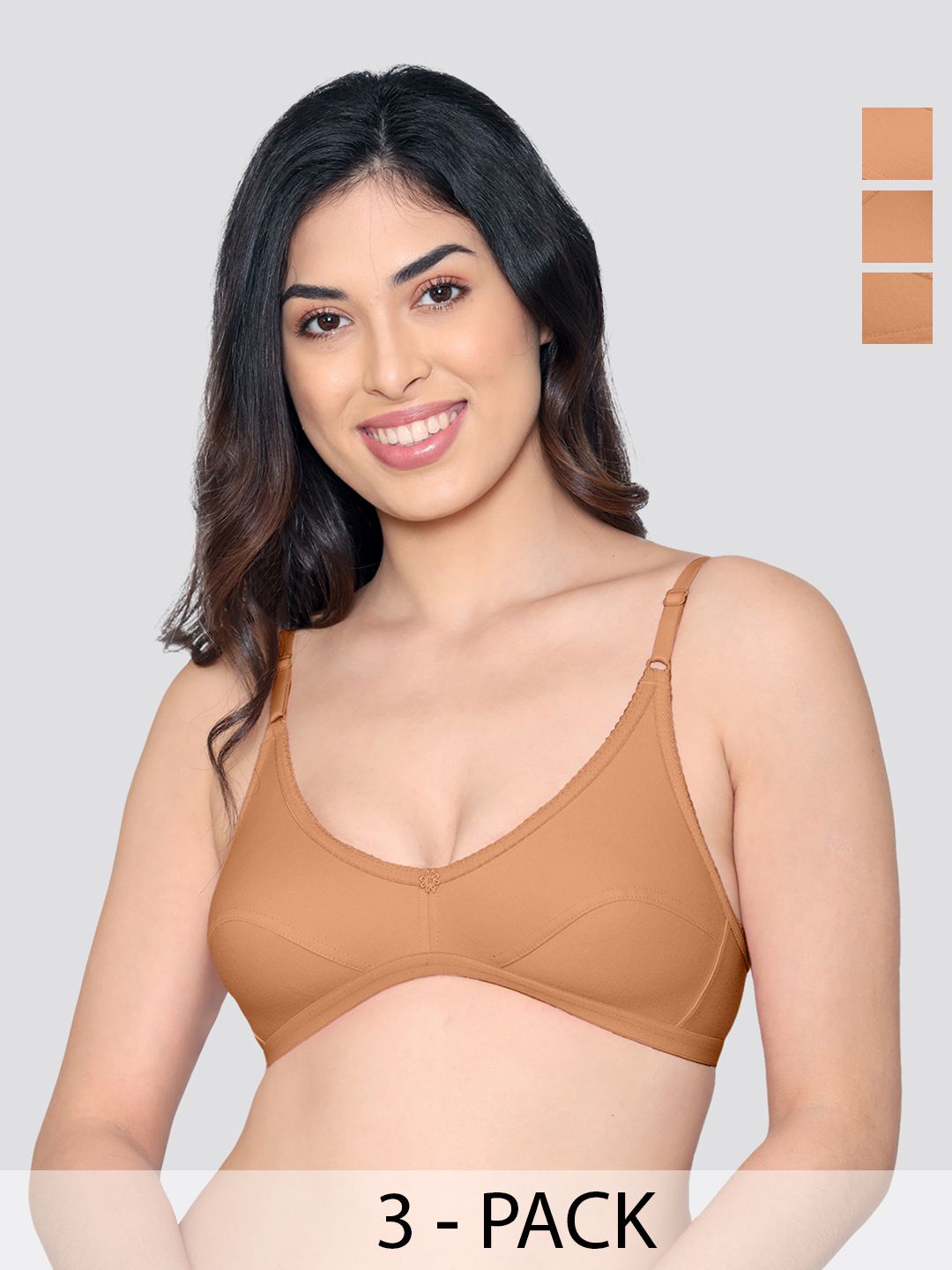 Kalyani Vidhi Pack Of 3 Women Full Coverage Non-Padded Non-Wired Everyday Bra-picture-28