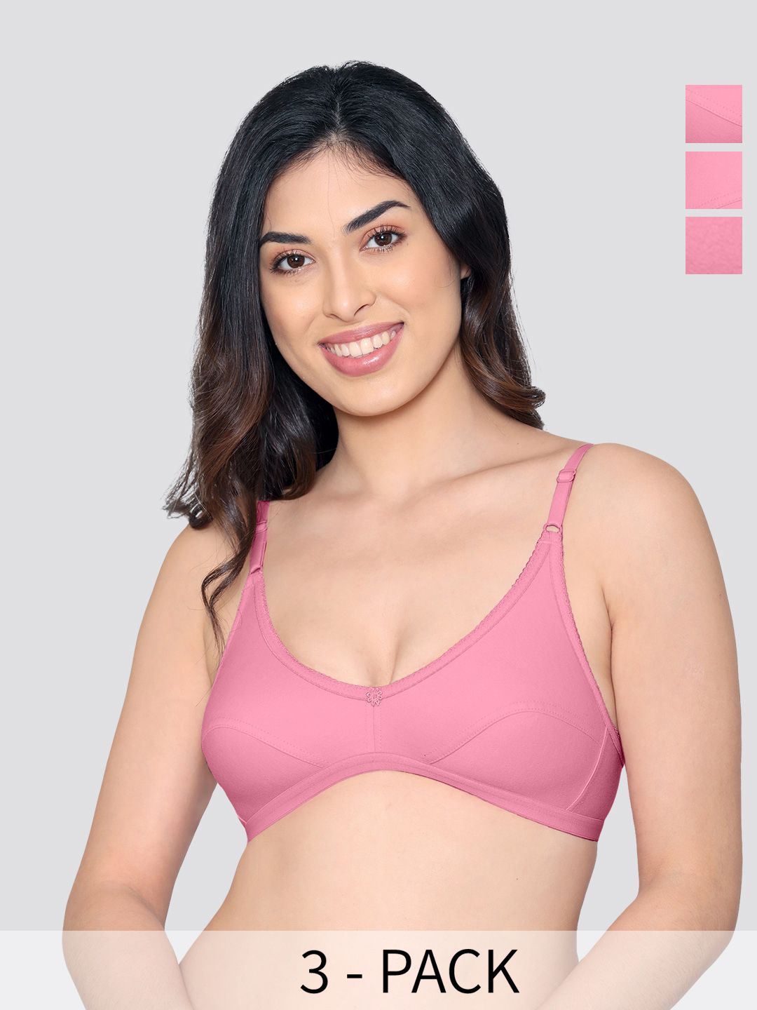 Kalyani Vidhi Pack Of 3 Women Full Coverage Non-Padded Non-Wired Everyday Bra-picture-19