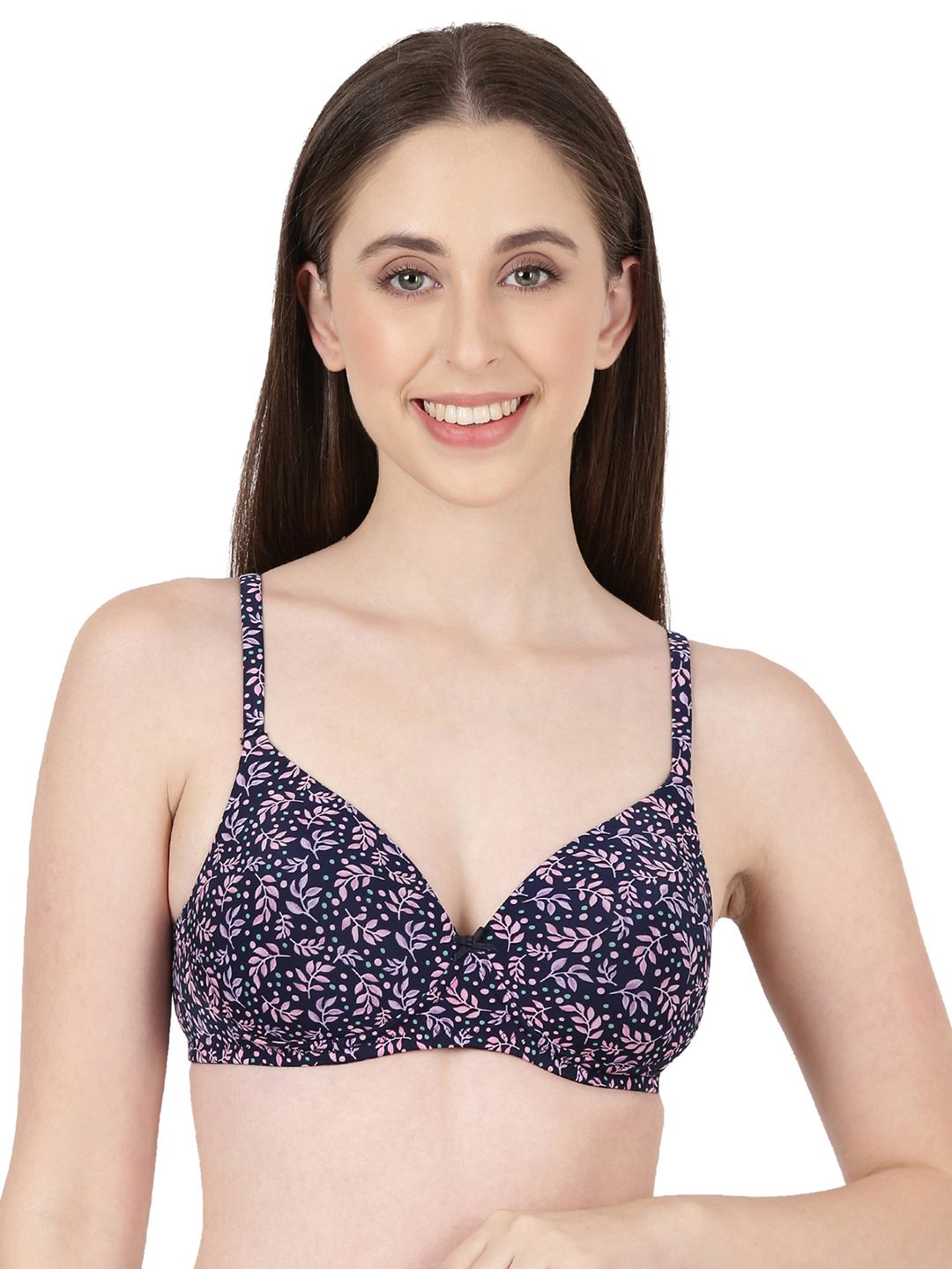 BLOSSOM Women Floral Printed Medium Coverage Lightly Padded T-shirt Bra