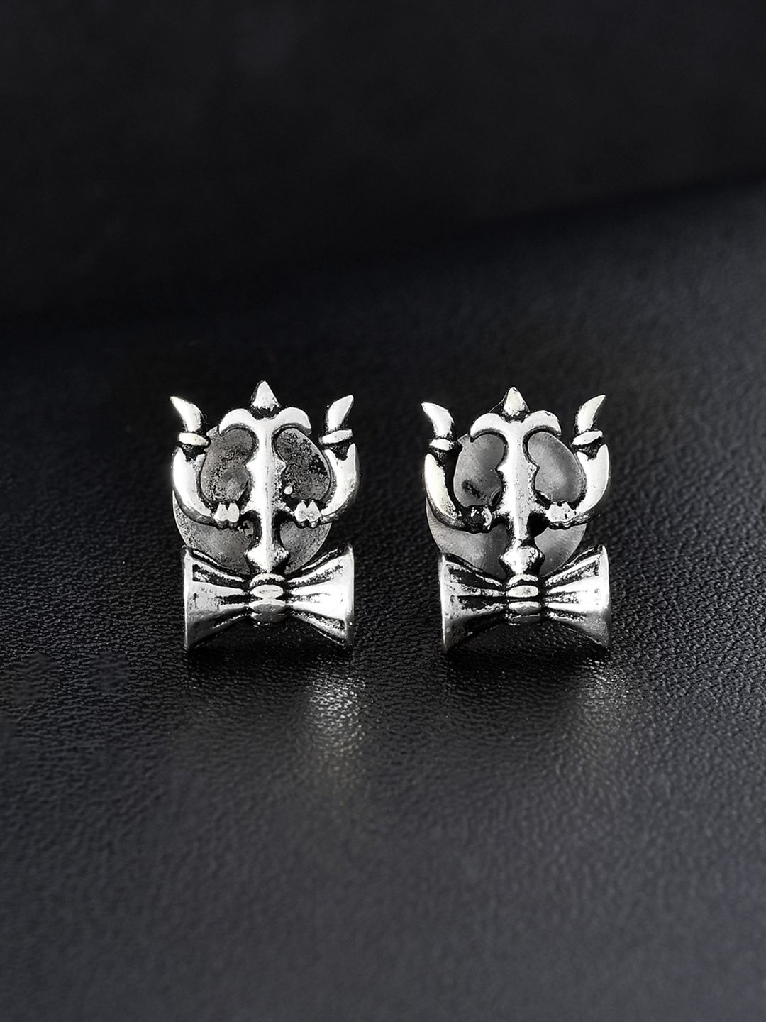 Voylla Men Silver-Plated The Divya Trishul Studs Earrings-image-47