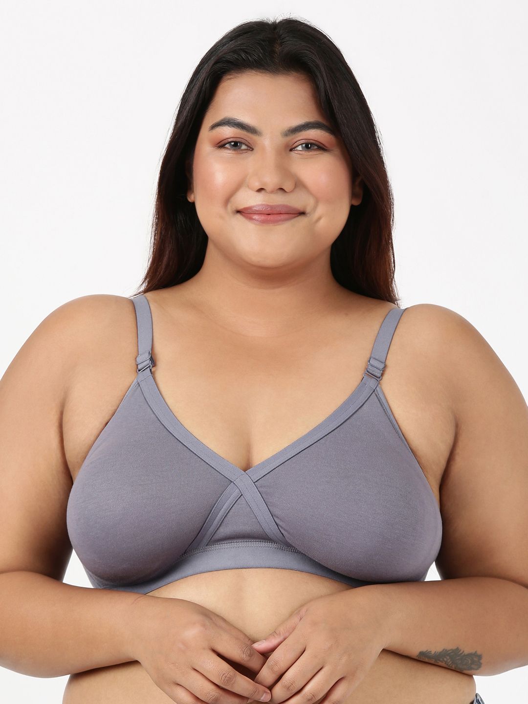 BLOSSOM Plus Size Double Layered Full Coverage Non Padded Everyday Bra-picture-21