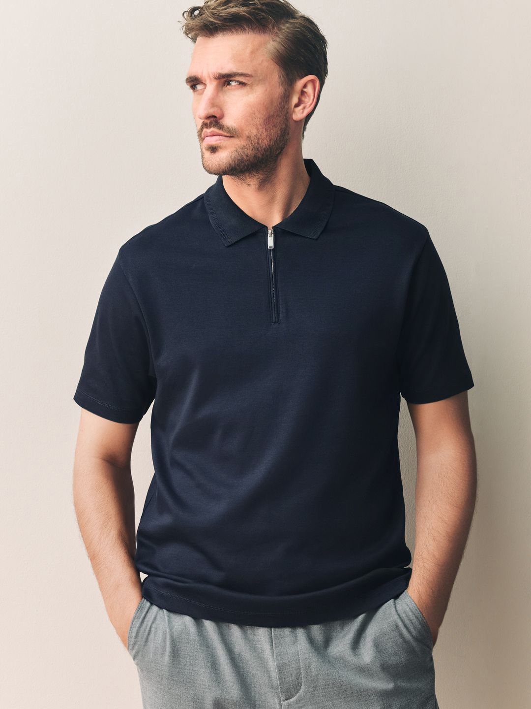 NEXT Heavyweight Polo Collar T-shirt
