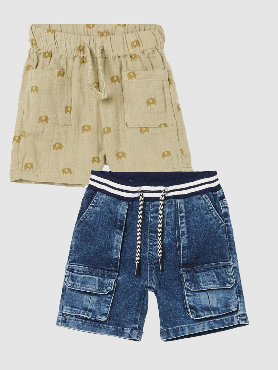 Juniors by Lifestyle Boys Pack of 2 Printed & Washed Shorts-picture-37