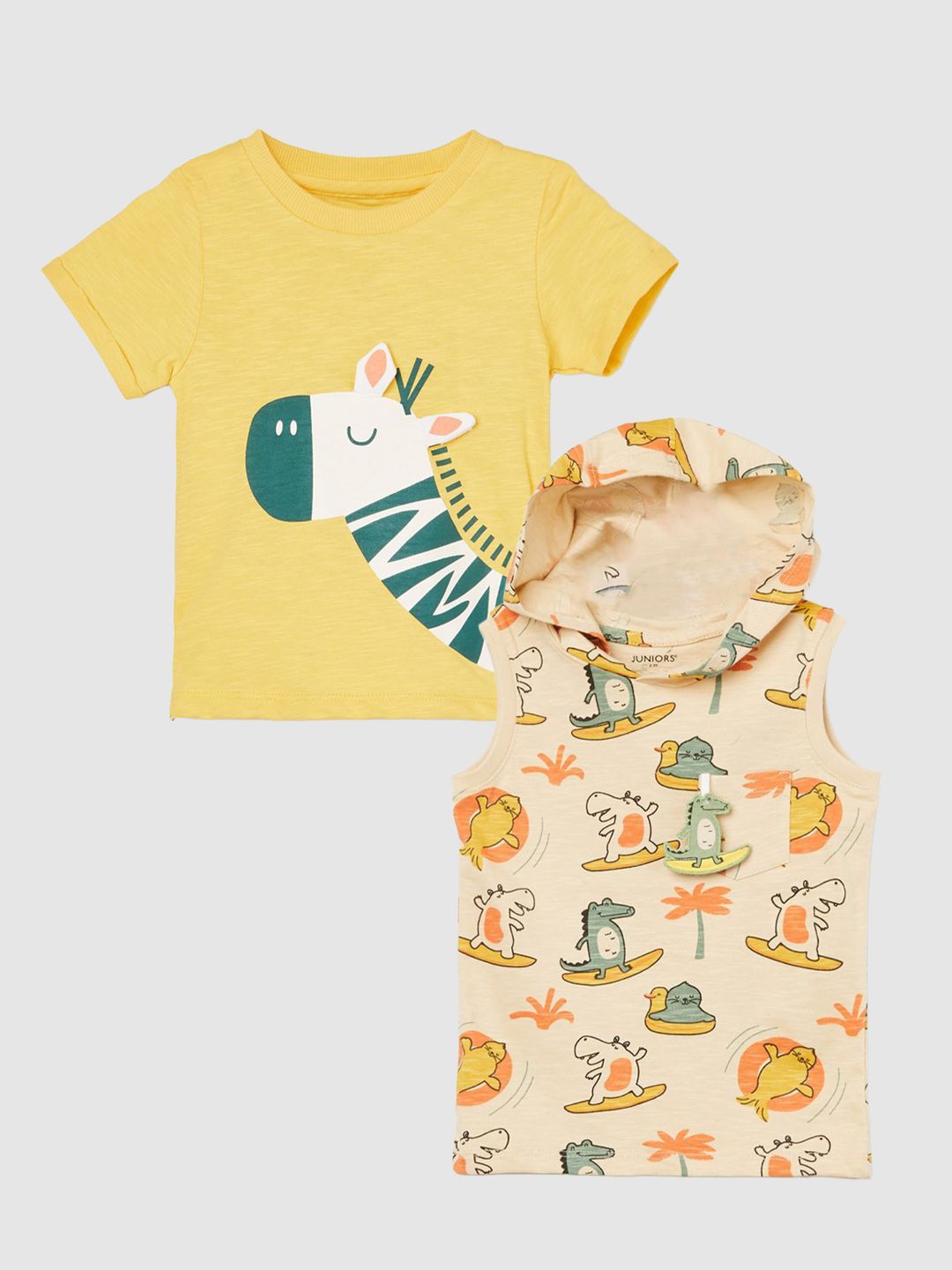 Juniors by Lifestyle Boys Pack of 2 Printed T-shirts-picture-10