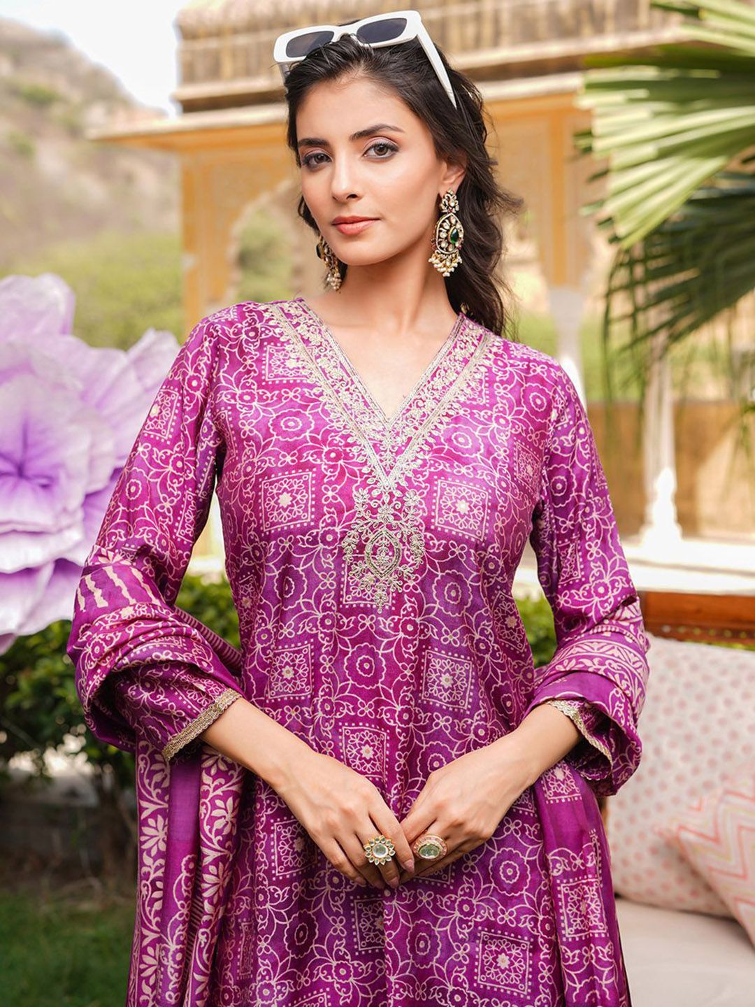 AHIKA Women Ethnic Motifs Printed Kurta with Trouser & Dupatta