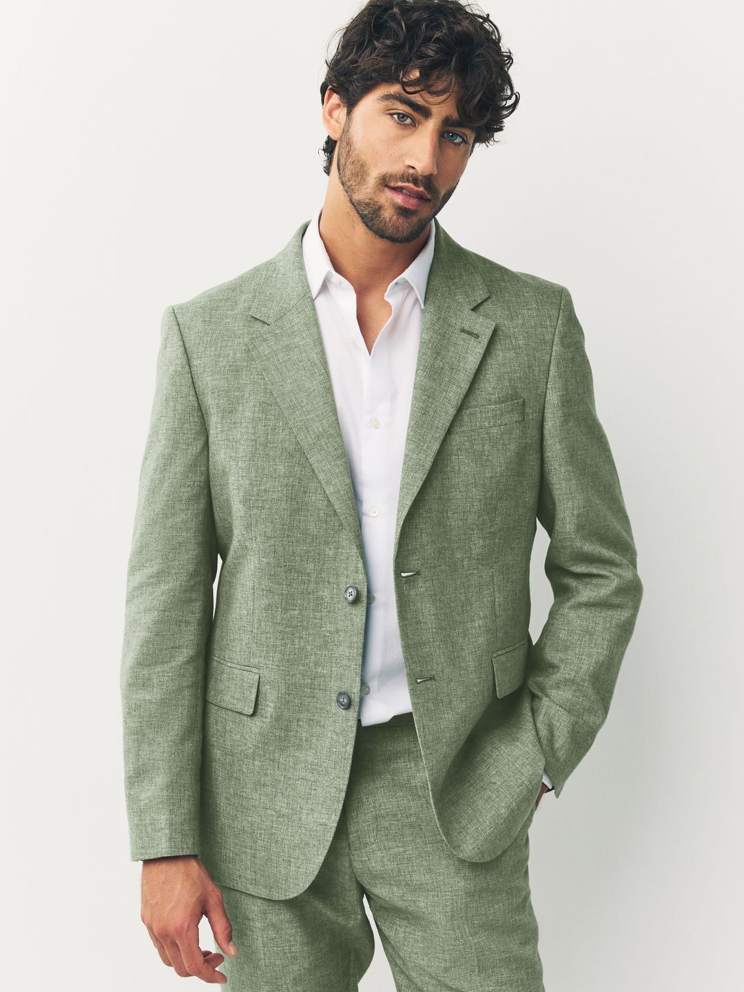 NEXT Tailored Fit Notched Lapel Single Breasted Blazer-image-20