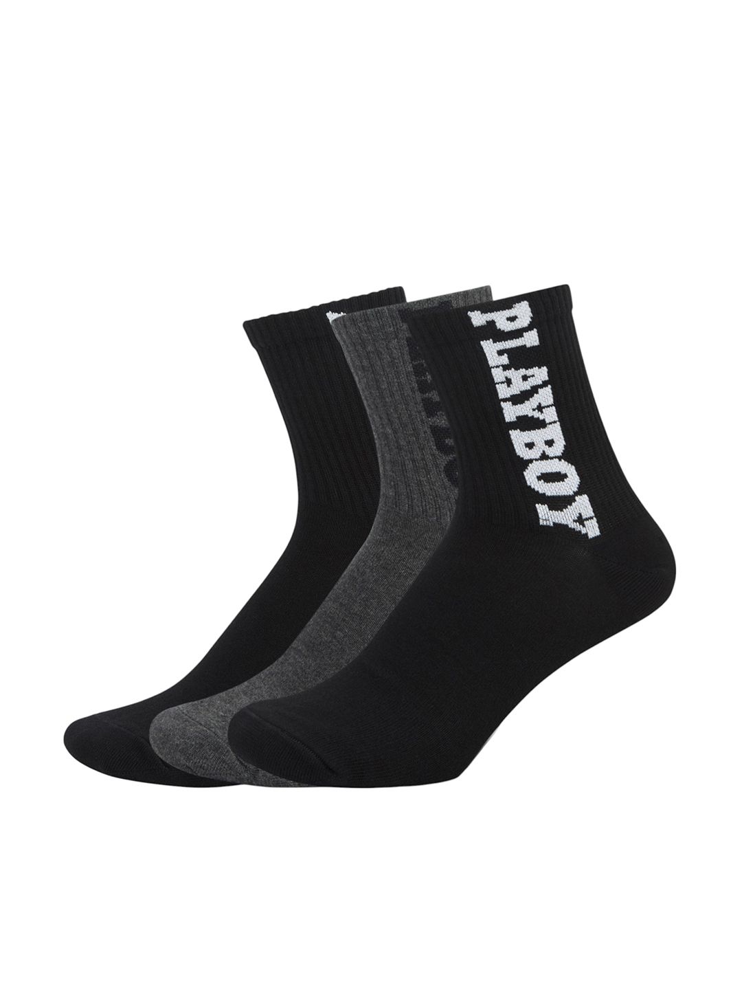 Playboy Socksxpress Men Pack Of 3 Patterned High Ankle-Length Socks-picture-46