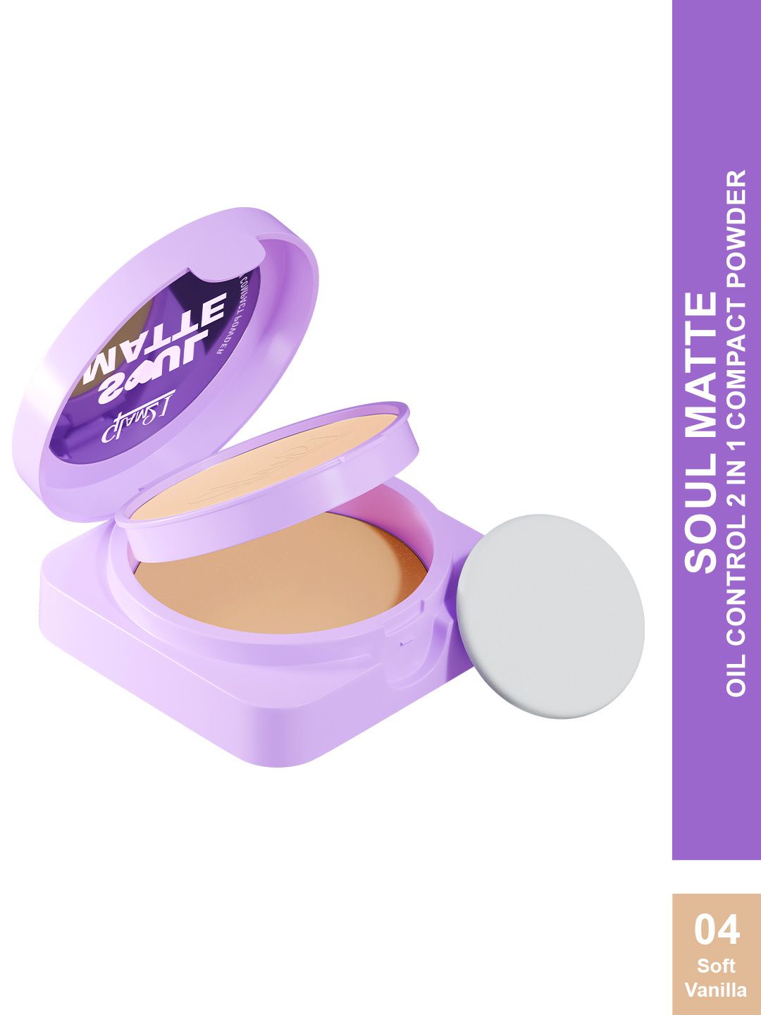 GLAM21 Soul Matte Oil Control 2-In-1 Compact Powder with Hyaluronic Acid - Soft Vanilla 04