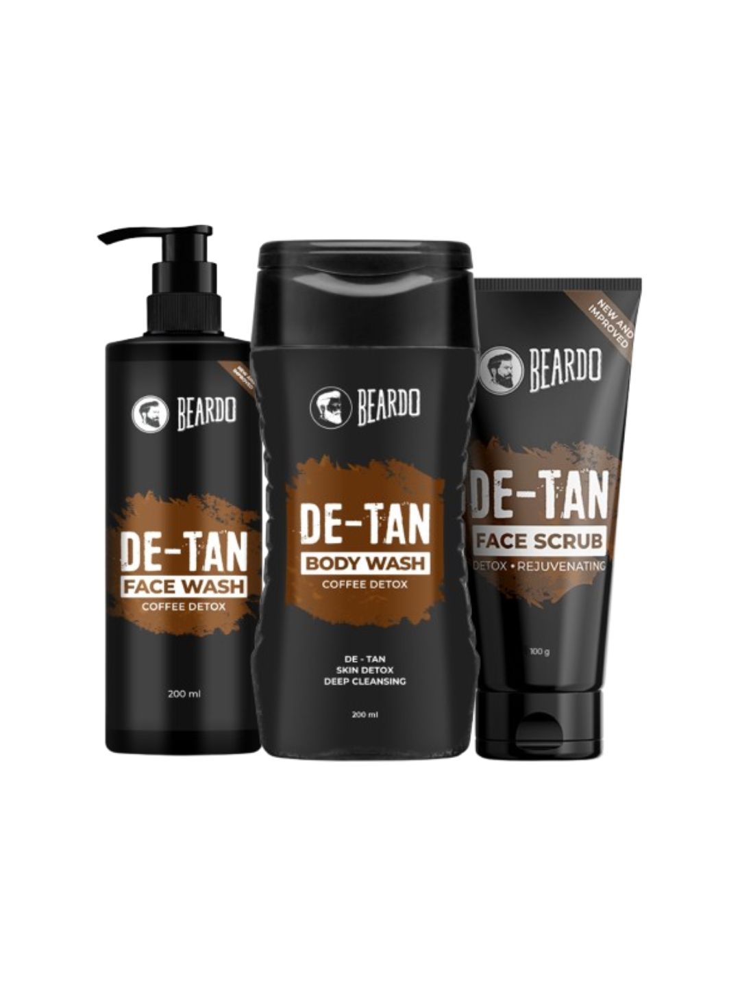 BEARDO DeTan Coffee Detox Combo - Face Wash 200ml + Body Wash 200ml + Face Scrub Tube 100g-image-24
