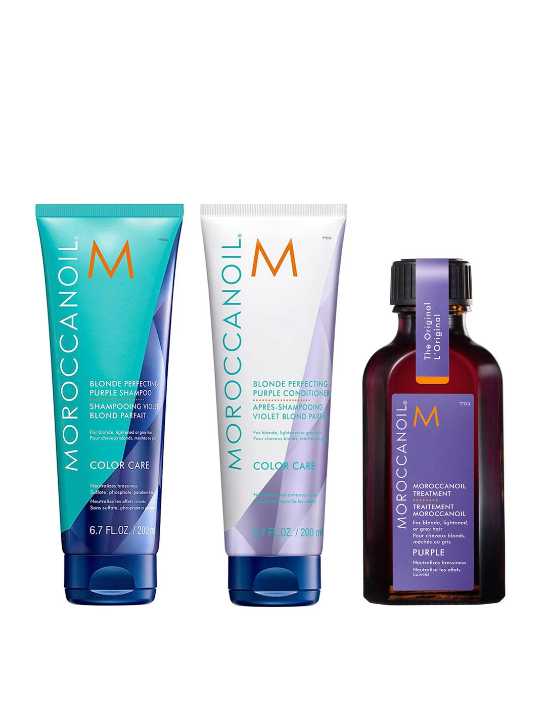 MOROCCANOIL Purple Hair Care Trio - Hair Oil 50ml + Conditoner 200ml + Shampoo 200ml-image-39