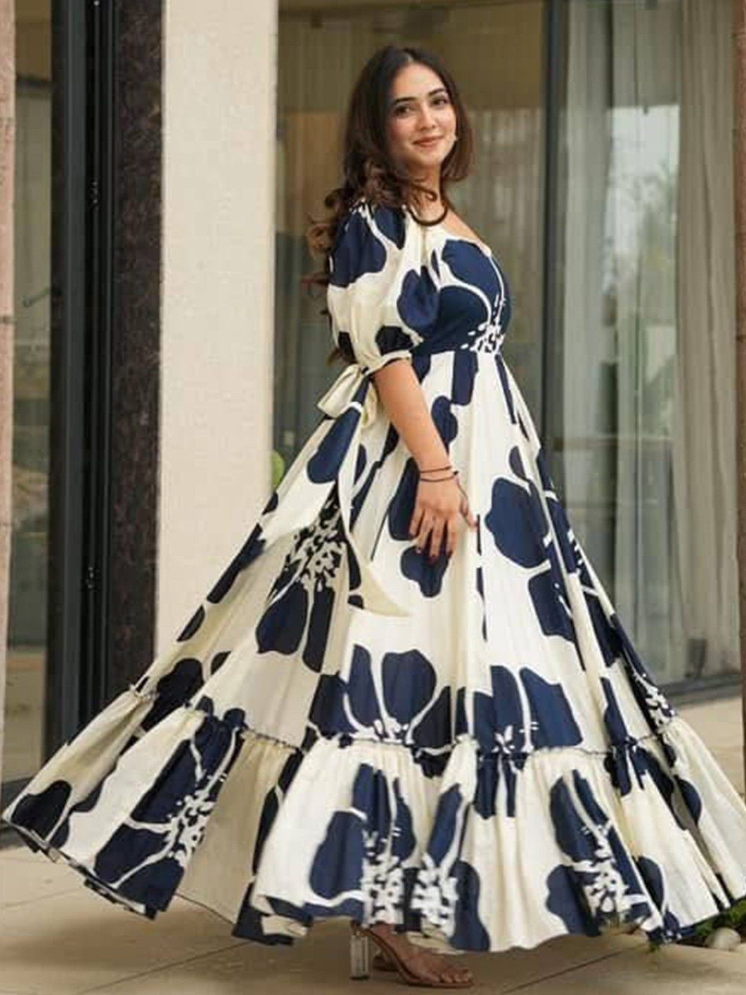 Women's Patchwork Print Viscose A-Line Dress main image 1