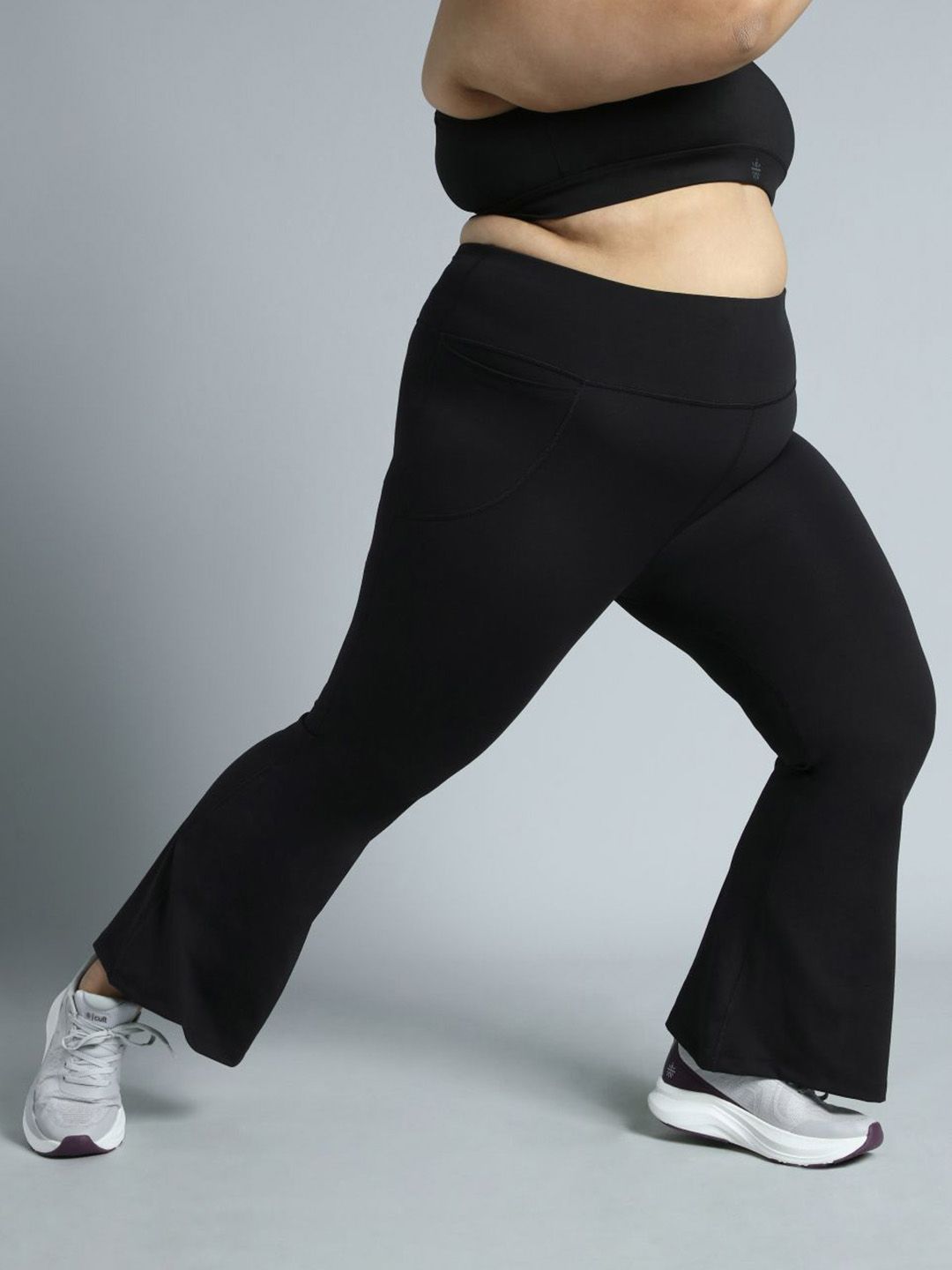 CULT Women Black All Format Training Plus Size Flared Pants-image-12