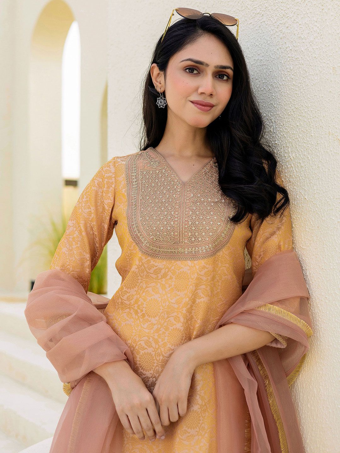 SKYLEE Women Ethnic Motifs Printed Kurta with Trousers & Dupatta