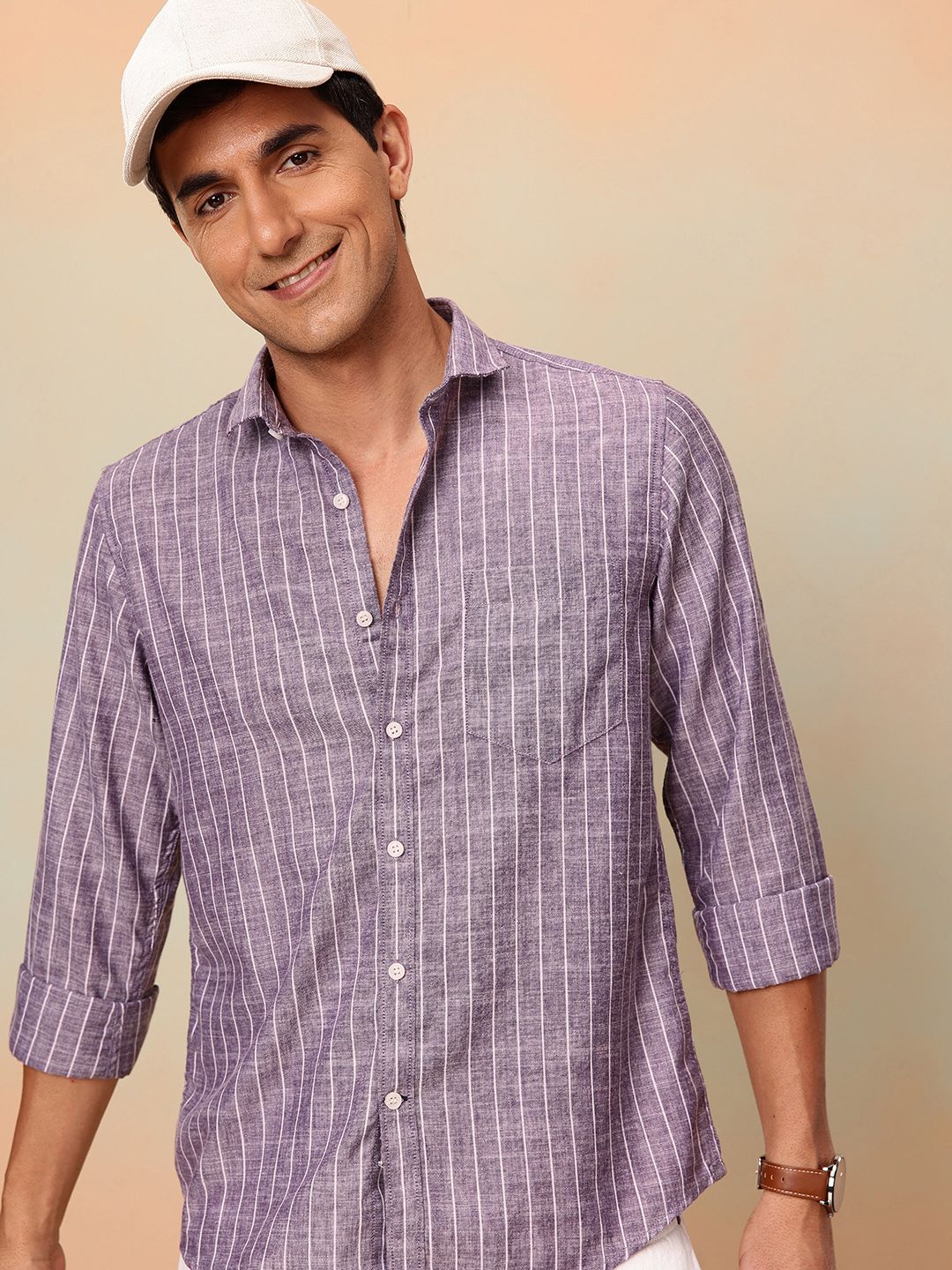 Mast & Harbour Men Standard Striped Casual Shirt-picture-37