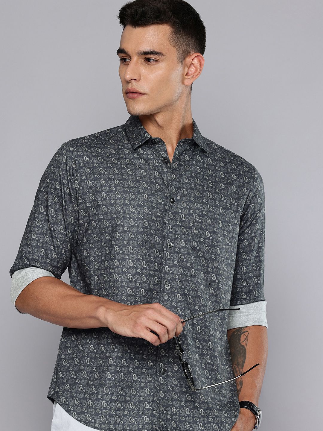 Indian Terrain Classic Fit Ethnic Motifs Printed Casual Shirt-picture-33