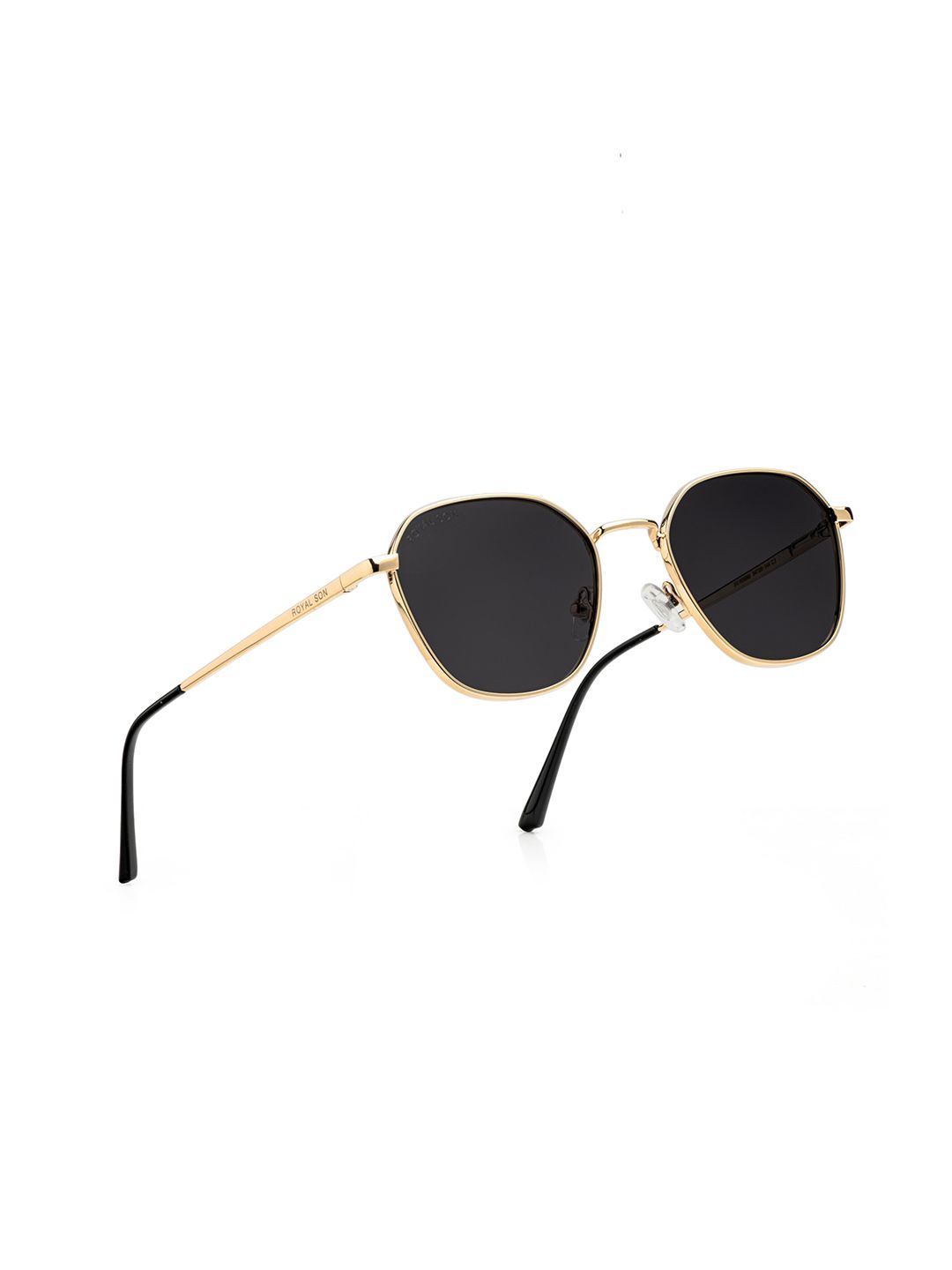 ROYAL SON Unisex Black Lens & Gold-Toned Square Sunglasses with-picture-2