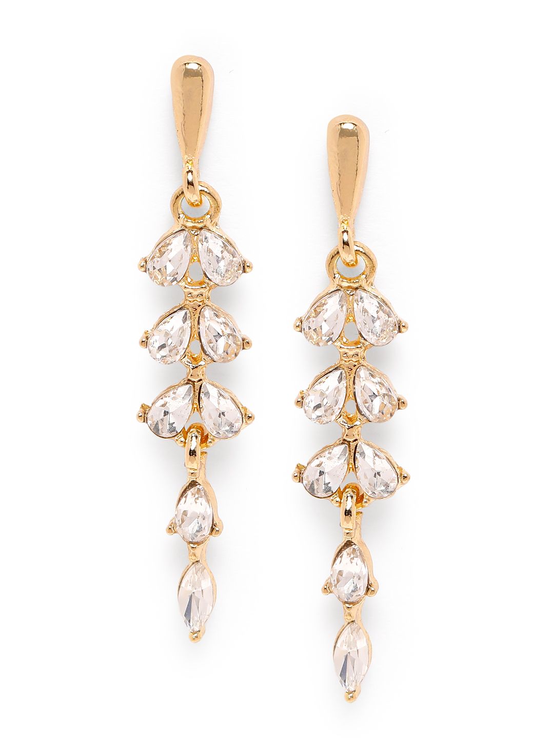 Carlton London Leaf Shaped Drop Earrings-image-24