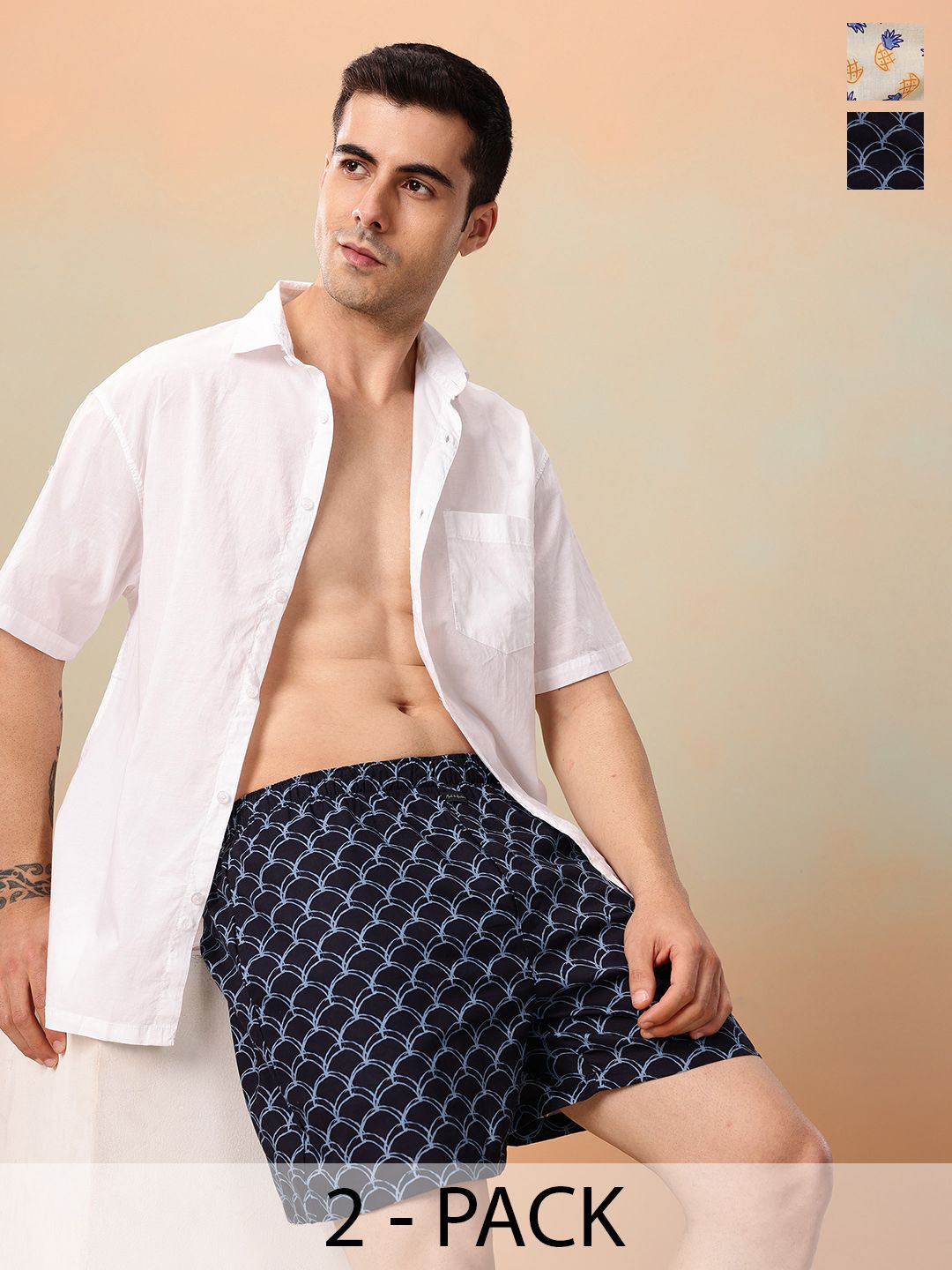 Mast & Harbour Men Pack of 2 Printed Pure Cotton Boxers MNH-KEN-MBOX- PRINT-02ABN-picture-19