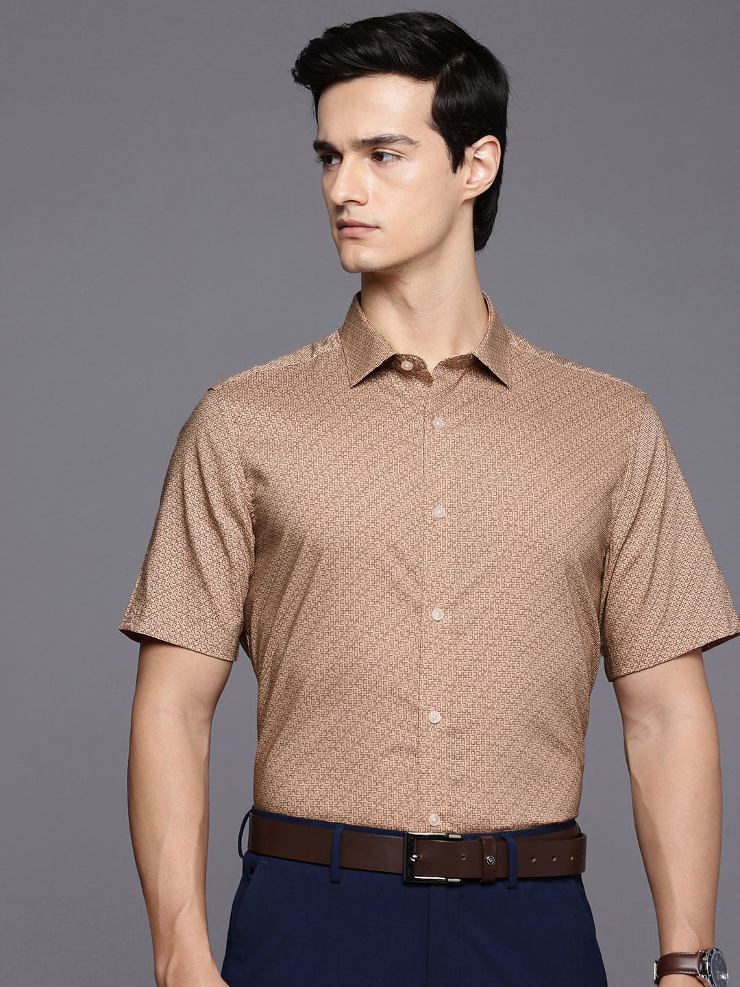 Louis Philippe Classic Fit Geometric Printed Formal Shirt-image-12