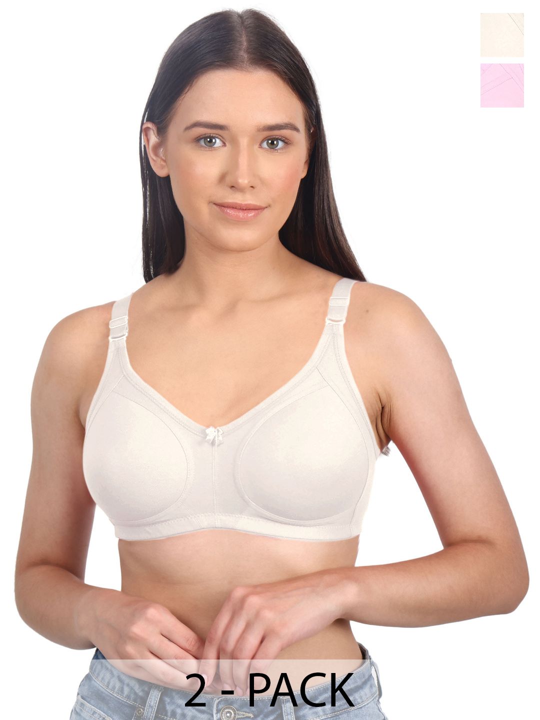 VANILA Pack Of 2 Non padded Non-wired Bra Full Coverage Solid Bra-picture-31