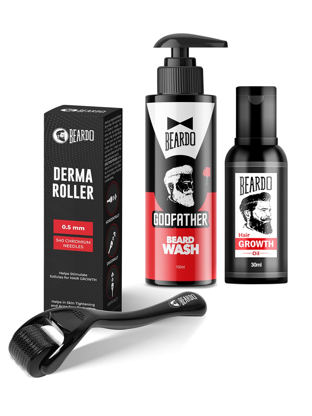 BEARDO Men Set of Beard Wash (100ml) + Beard Hair Growth Oil (30ml) + Derma Roller-image-17
