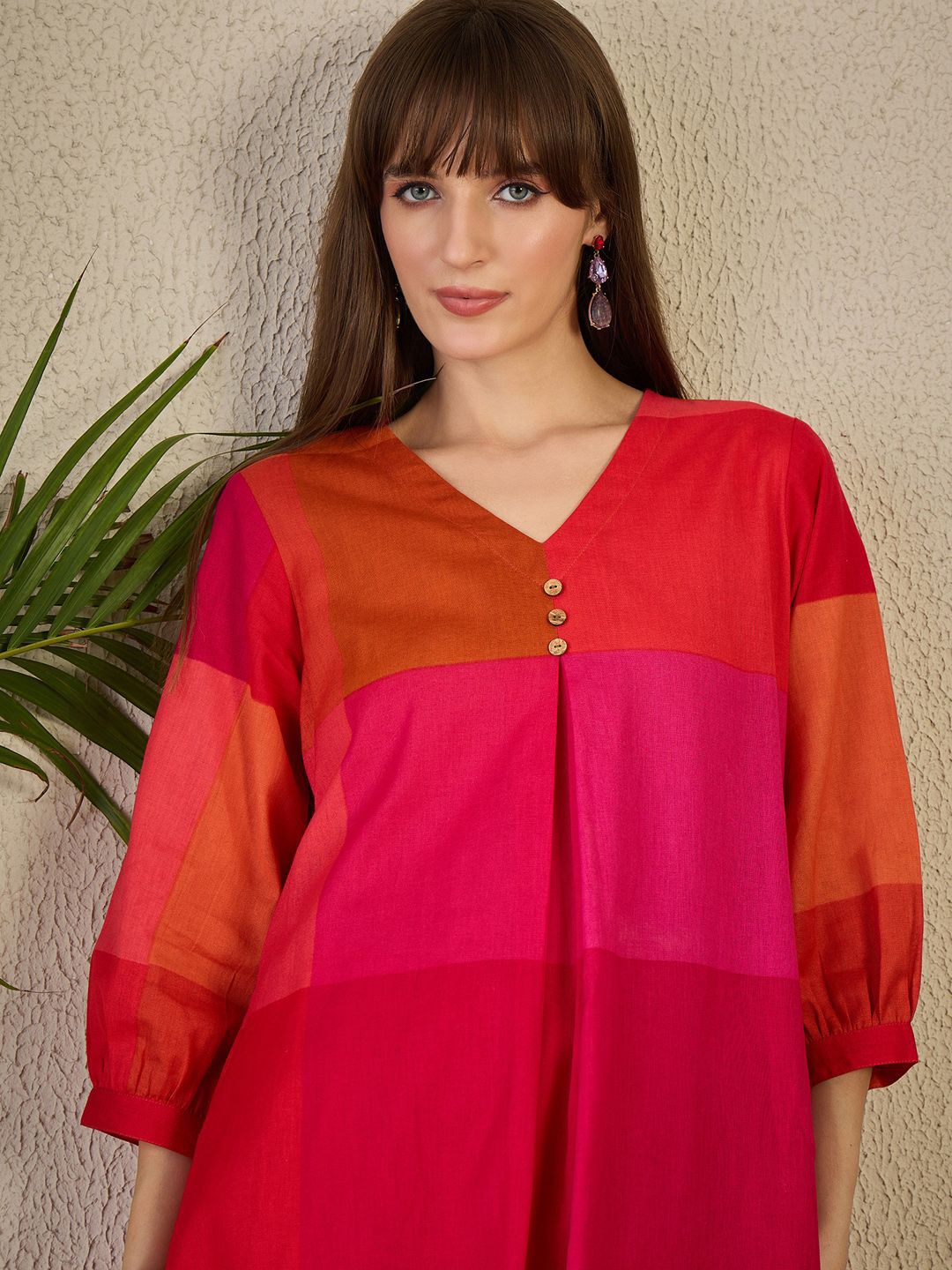 Indo Era Adults-Women Colourblocked A-Line Kurta with Trousers