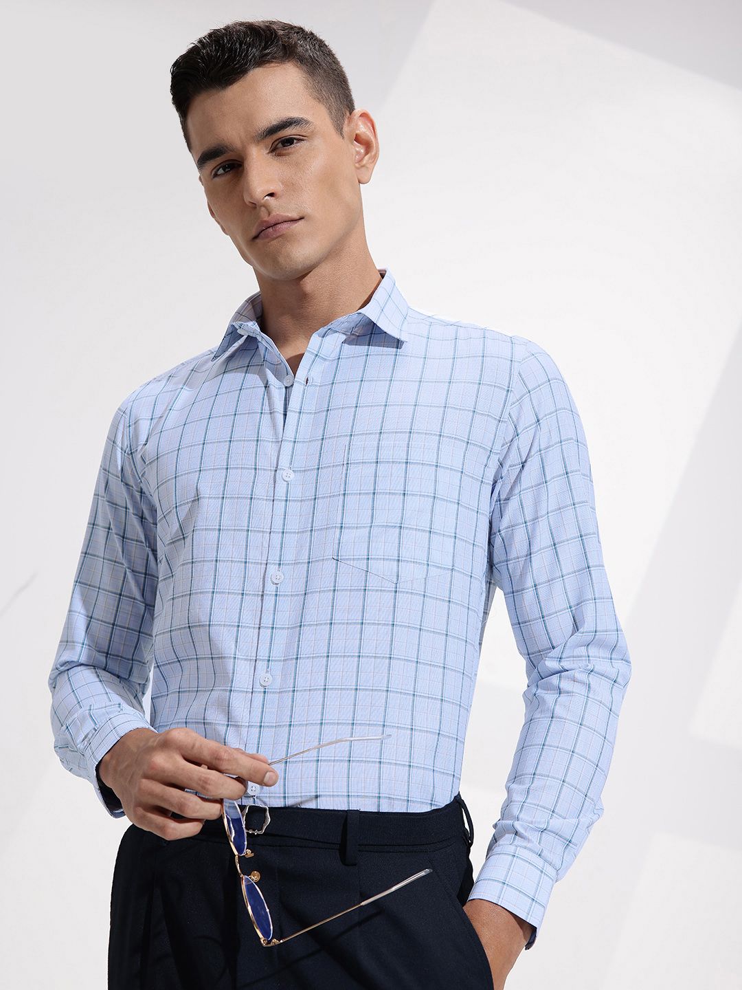 INVICTUS Men Premium Slim Fit Checked Formal Shirt-picture-24