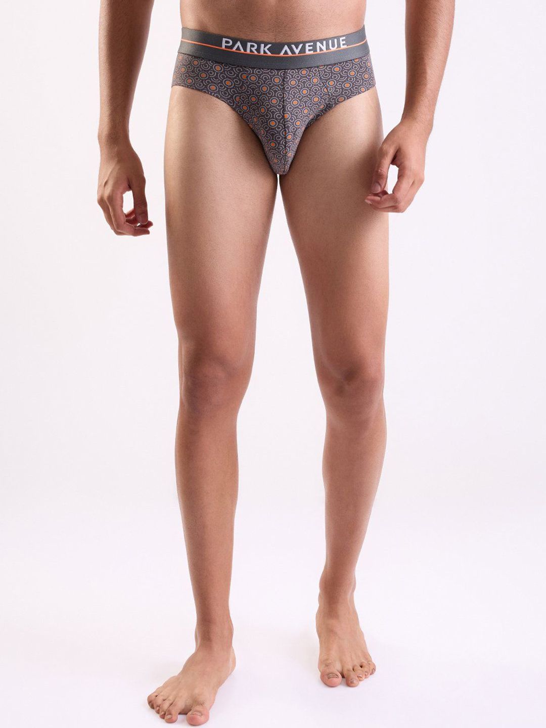 Park Avenue Printed Low-Rise Brand Logo Printed Outer Elastic Basic Briefs-picture-33