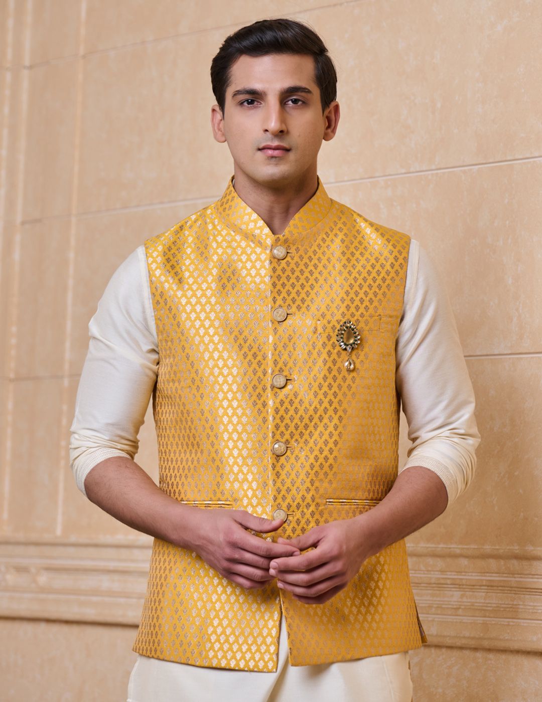 Tasva Woven Design Jacquard Classic Nehru Jacket-picture-44