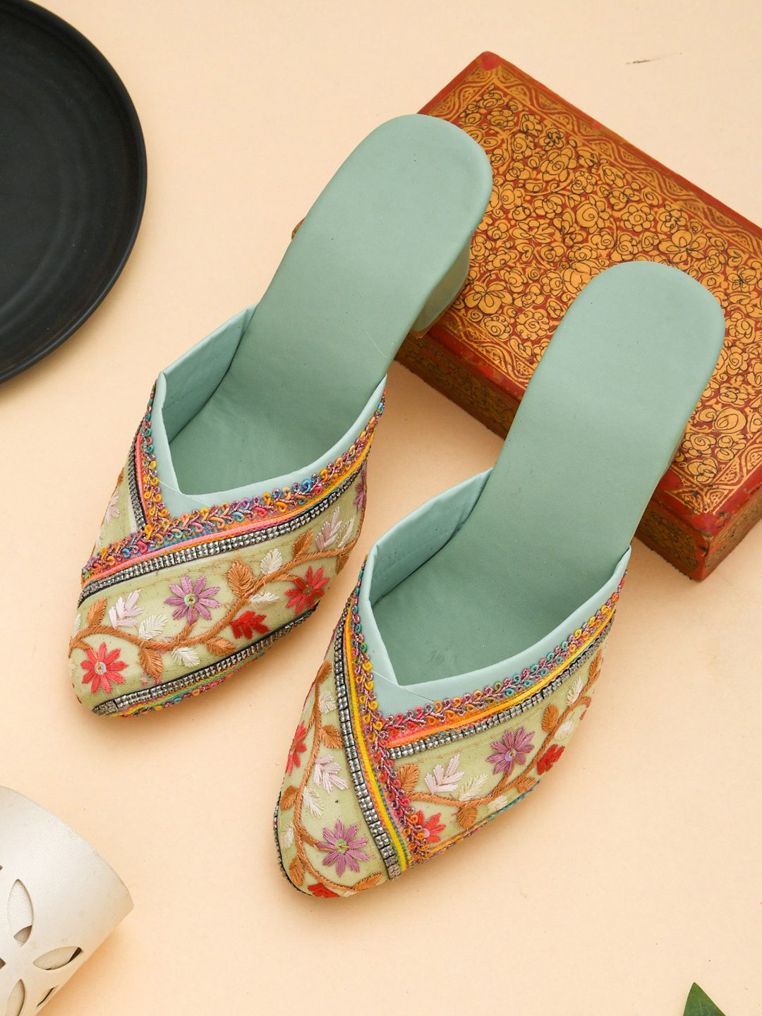 GERIEF Women Round Toe Embellished Block Heel Sandals-picture-39